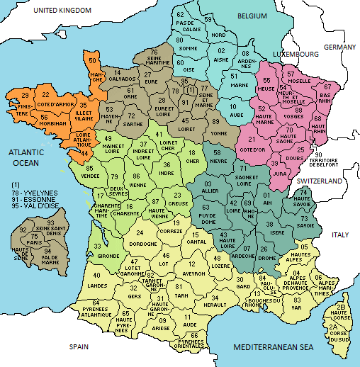 map france department